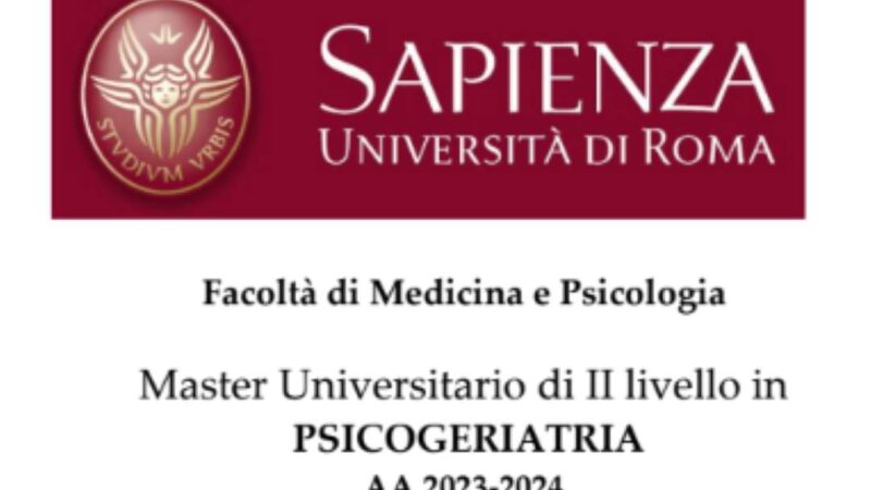 Master di II livello in Psicogeriatria all’Università La Sapienza di Roma