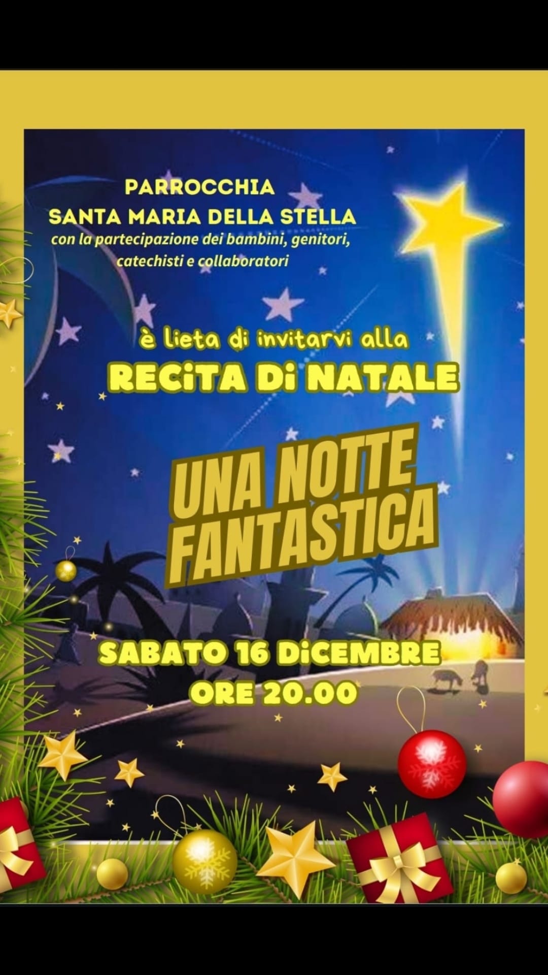 Albano, riceviamo e pubblichiamo il comunicato sullo “Spettacolo di Natale“ nella chiesa Santa Maria della Stella