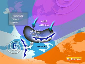 Maltempo e aria gelida: weekend con freddo, pioggia e neve