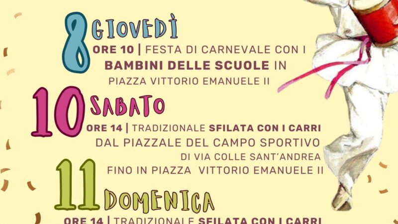 Colonna, quattro giorni di festa per il Carnevale