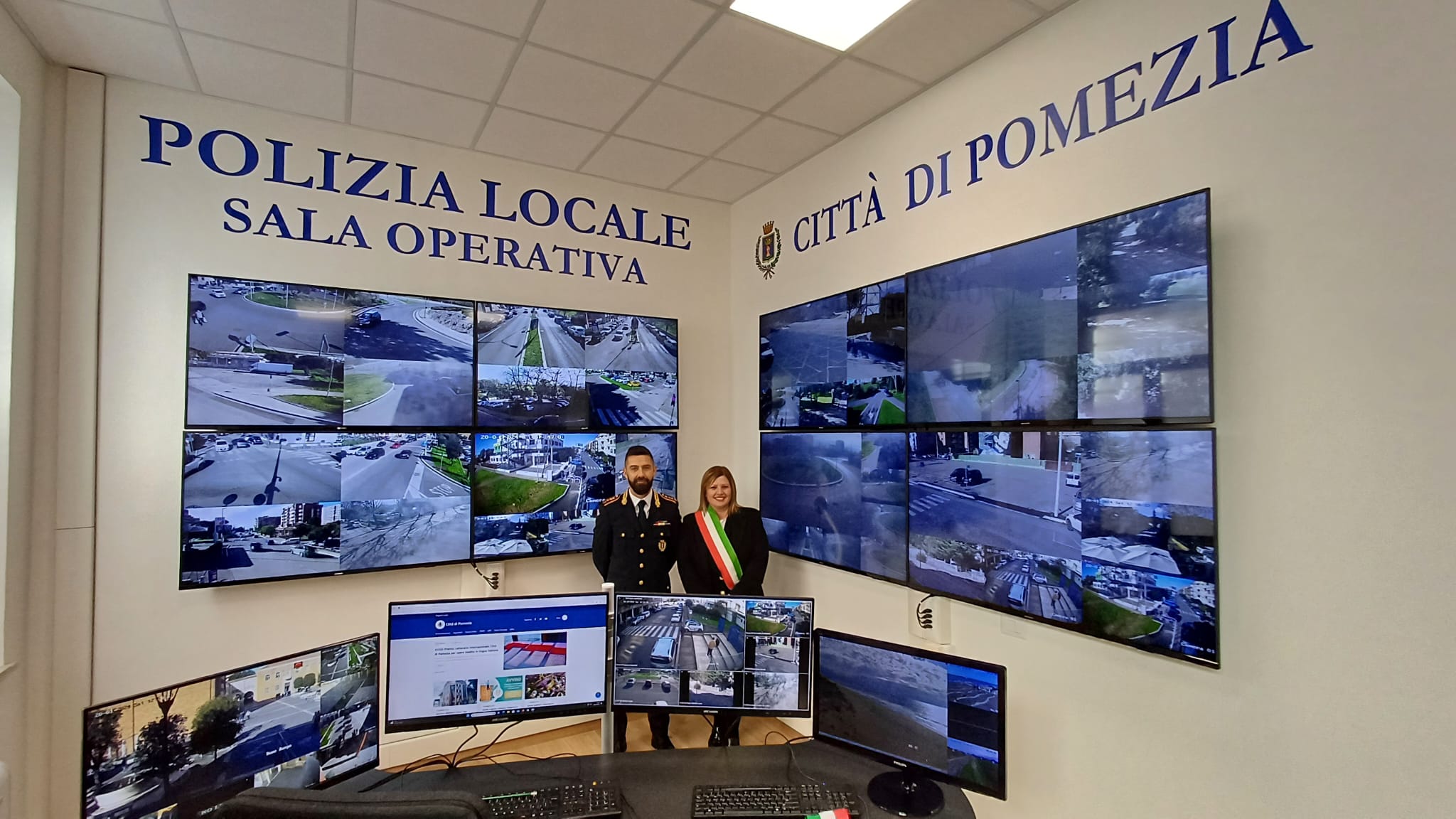 Pomezia, Sicurezza dei cittadini: 170 telecamere per monitorare il territorio. Inaugurata la control room