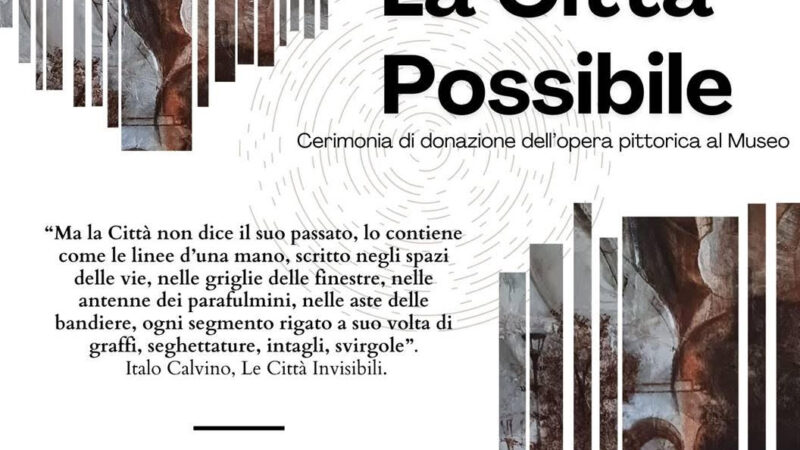 Pomezia, Cerimonia istituzionale di donazione e di acquisizione al patrimonio del Museo dell’opera pittorica “La Città Possibile” di Giovanna Alfeo