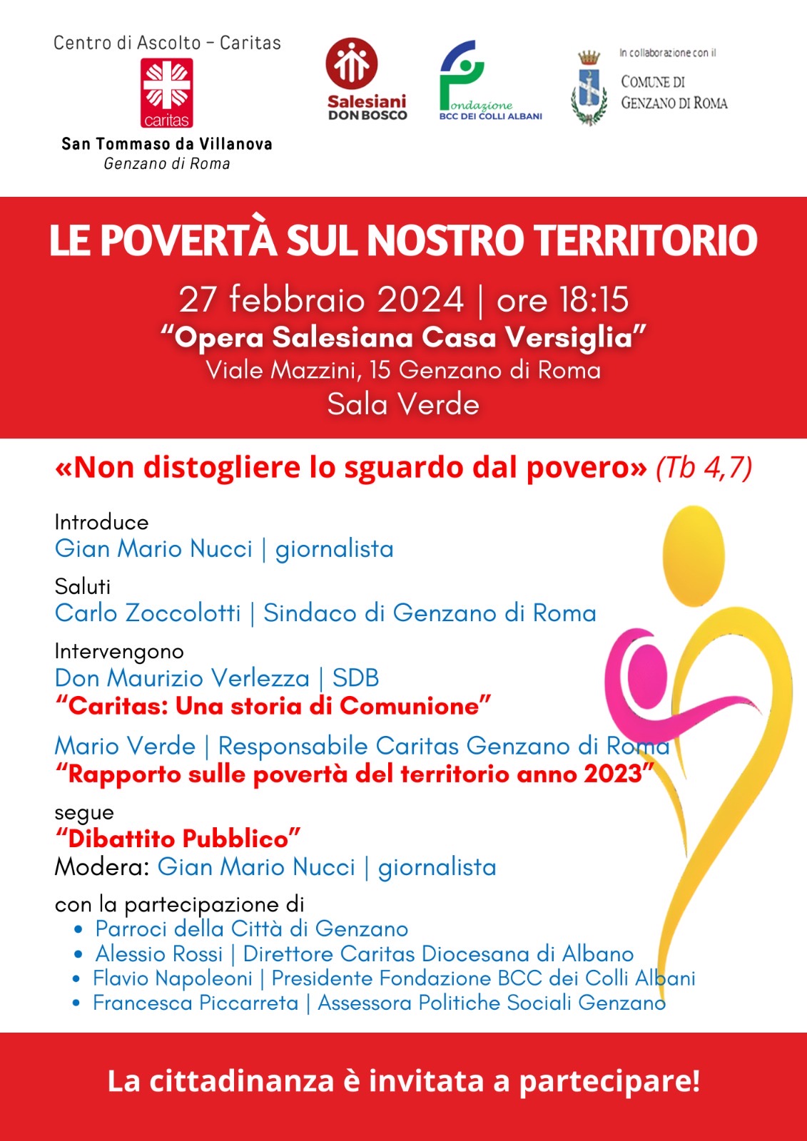 Genzano, martedì 27 febbraio dai Salesiani il rapporto Caritas locale