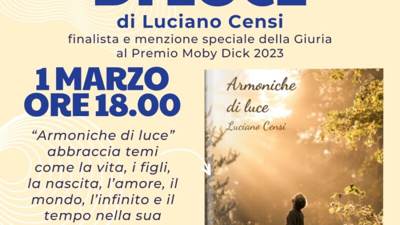 Marino, a Bibliopop Luciano Censi presenterà “Armoniche di luce”