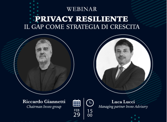 Privacy, come trasformare lacune in opportunità: 29 febbraio webinar di Inveo Advisory