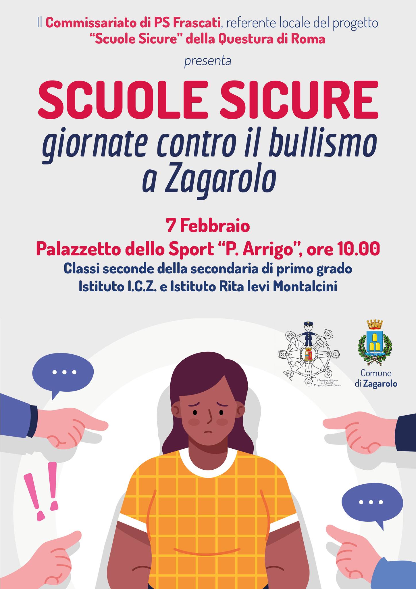 Zagarolo, “Scuole Sicure”: nella Giornata Contro il Bullismo un incontro tra gli studenti e il personale del Commissariato PS di Frascati