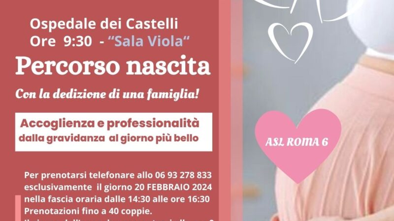 Ariccia, Ospedale dei Castelli percorso nascita. Open Day di sabato 24 febbraio 2024, le prenotazioni fissate per il 20 febbraio