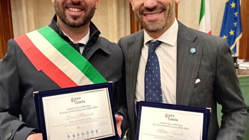 Arcinazzo Romano, il sindaco Luca Marocchi riceve il premio Eccellenze Italiane 2024