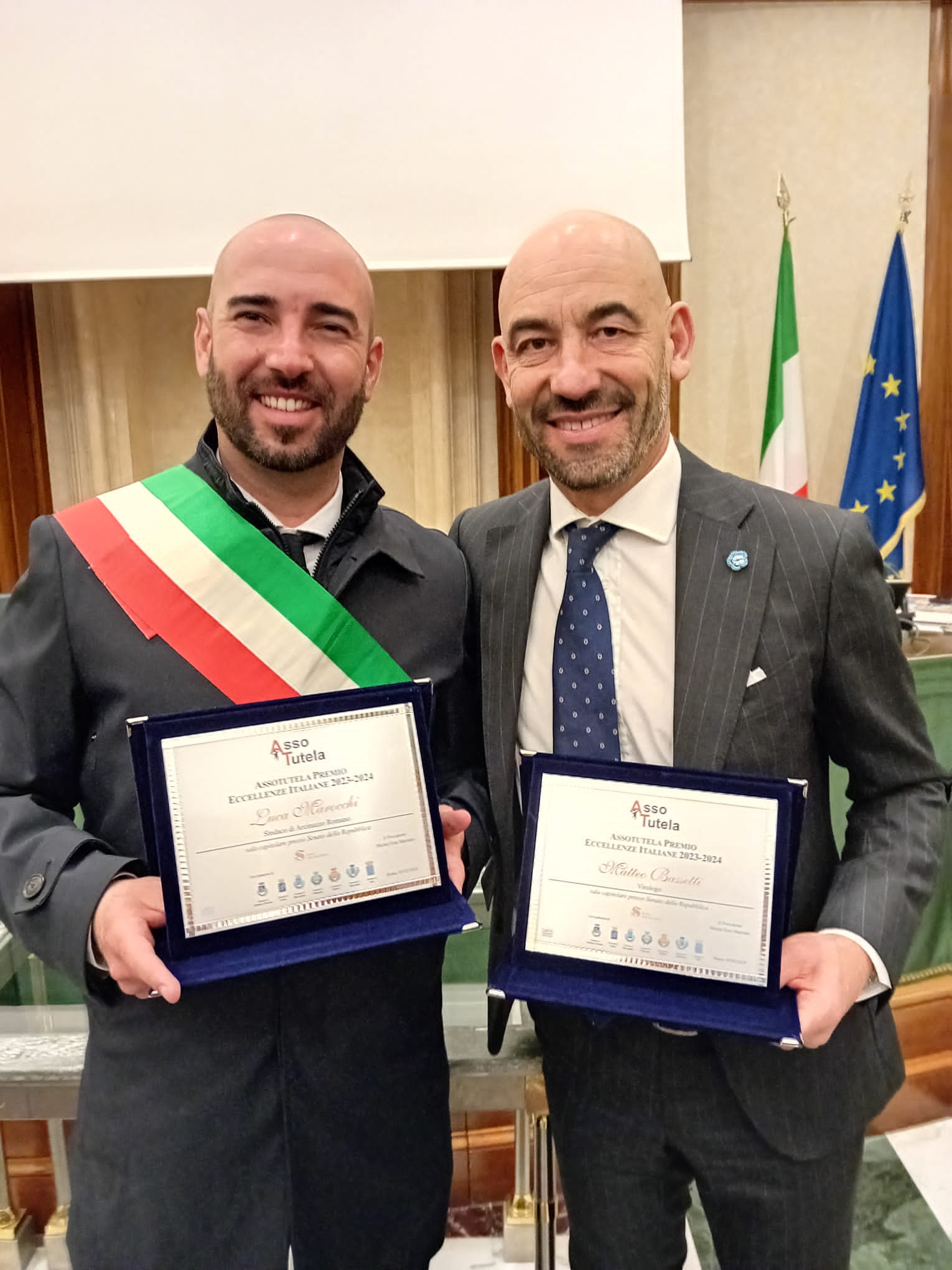 Arcinazzo Romano, il sindaco Luca Marocchi riceve il premio Eccellenze Italiane 2024