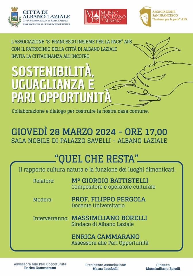 Albano Laziale, oggi la conferenza “Quel che resta. Il rapporto cultura natura e la funzione dei luoghi dimenticati”