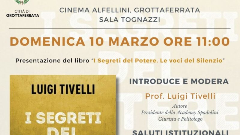 Grottaferrata, al Cinema AlFellini la presentazione del libro di Tivelli