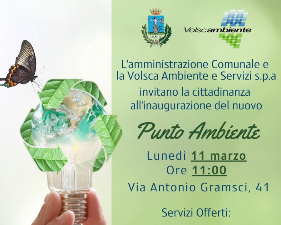 Lanuvio, lunedì 11 marzo l’inaugurazione del nuovo punto ambiente