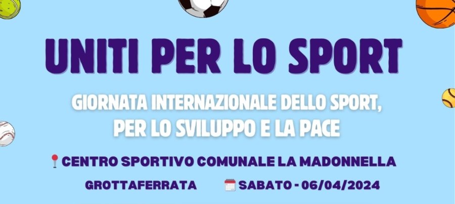 Grottaferrata, al via il 6 aprile l’evento “Uniti per lo sport”