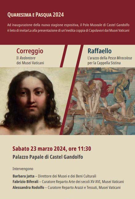 Castel Gandolfo, due capolavori di Raffaello in mostra da domani al Polo Museale del Palazzo Pontificio