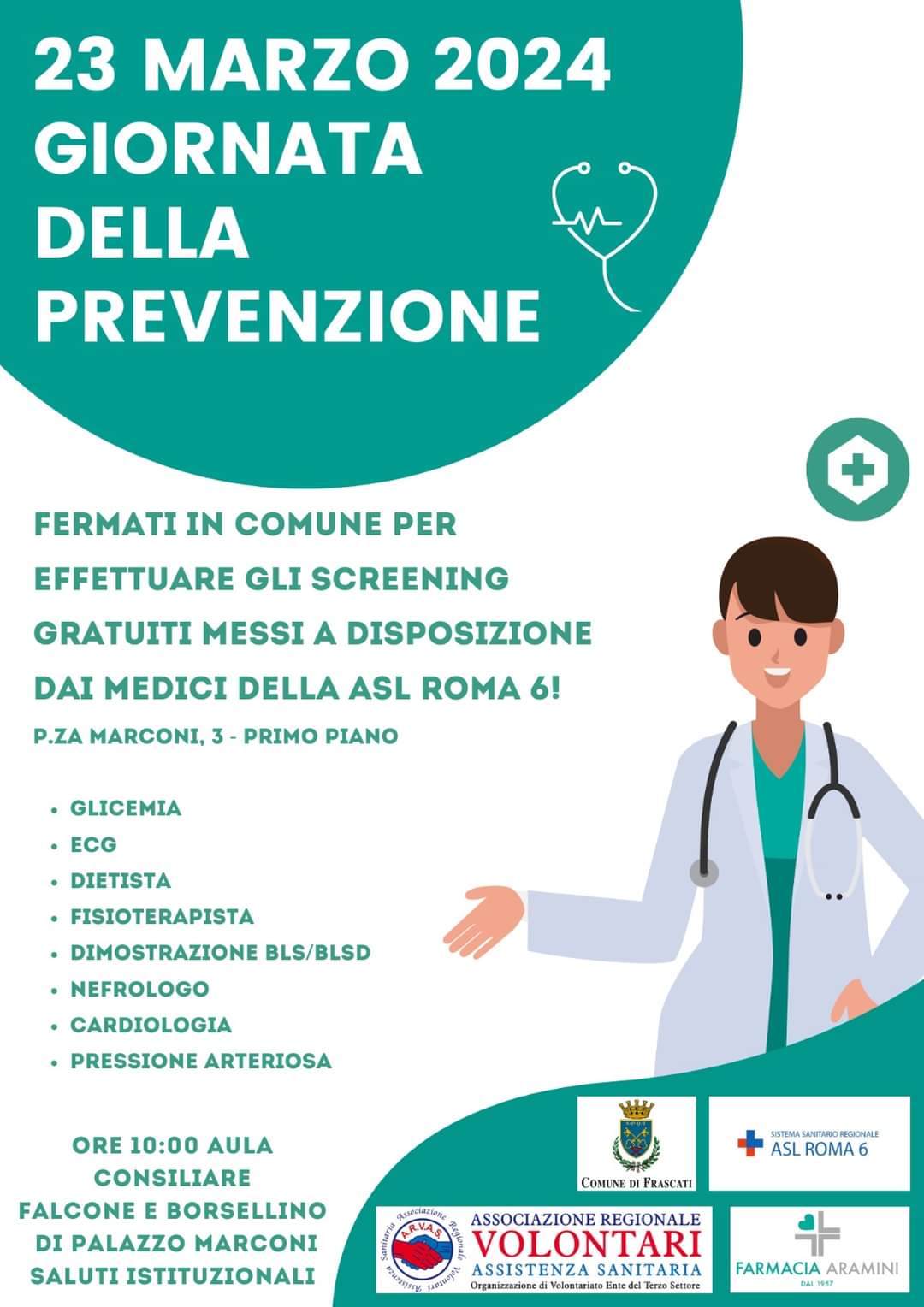 Frascati, domani una giornata dedicata alla prevenzione della salute