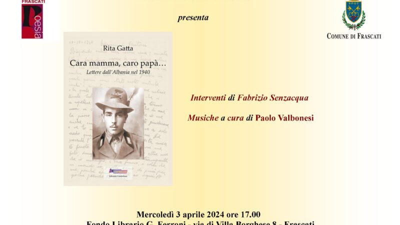 Frascati Poesia, il 3 aprile la presentazione del libro di Rita Gatta