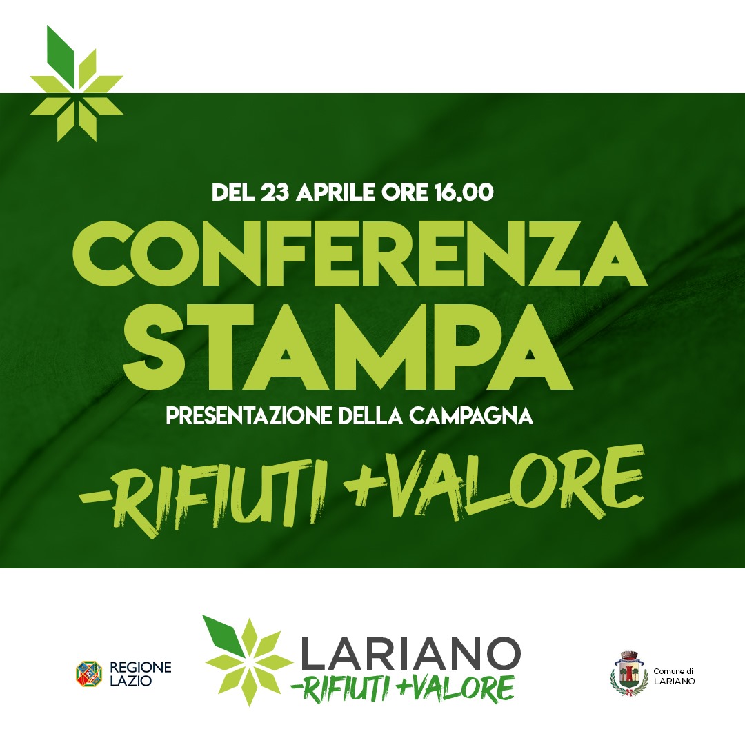 Lariano, L’Amministrazione comunale  promuove la campagna di comunicazione e sensibilizzazione “-Rifiuti+Valore”