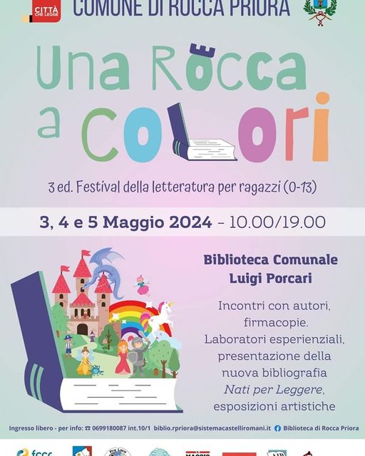 Rocca Priora, torna il Festival della Letteratura per ragazzi da 0 a13 anni