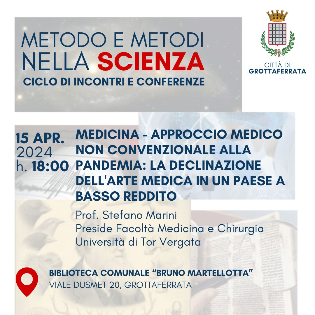 Grottaferrata, “Metodo e Metodi della Scienza”: nuovo incontro lunedì 15 aprile