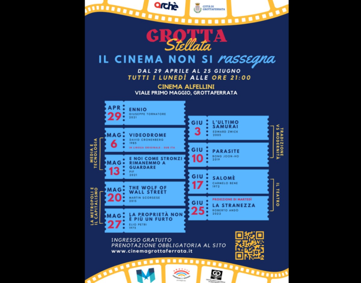 Grottaferrata: in programma 9 appuntamenti imperdibili per gli amanti del cinema