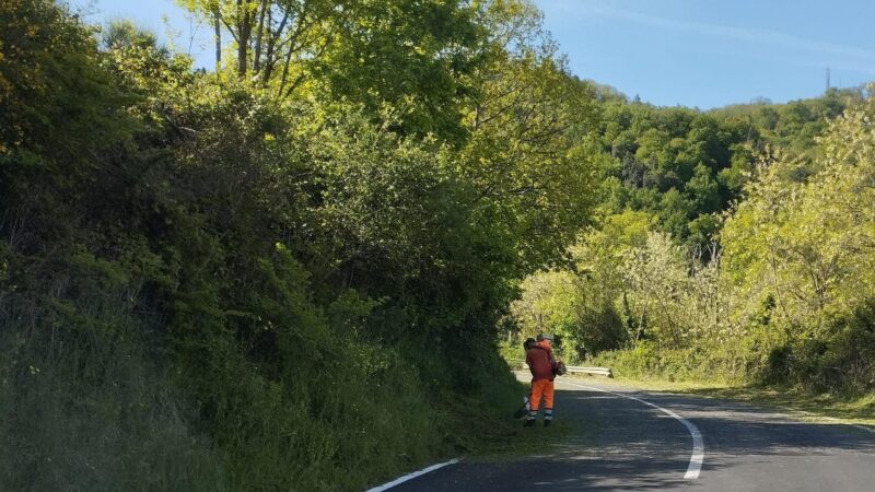 Monte Compatri, sfalcio dei bordi stradali e pulizia della passeggiata