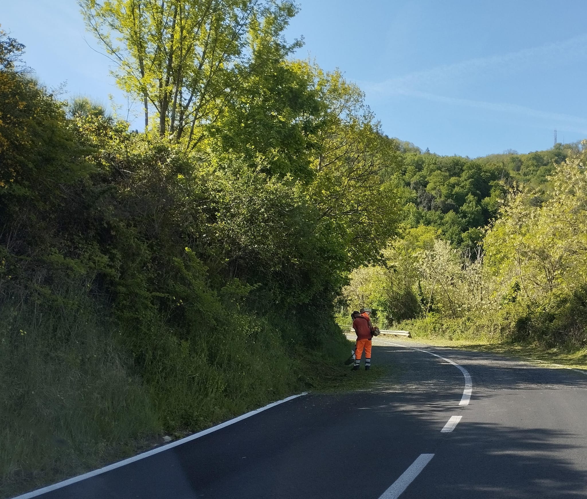 Monte Compatri, sfalcio dei bordi stradali e pulizia della passeggiata