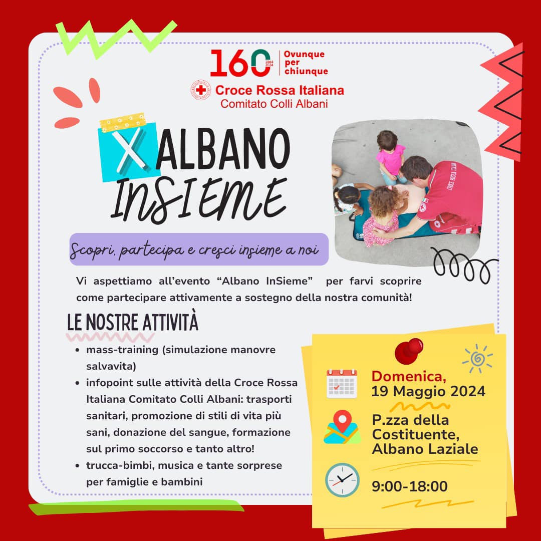 Albano Laziale, la Croce Rossa Italiana Comitato Colli Albani alla decima edizione di “Albano InSieme”