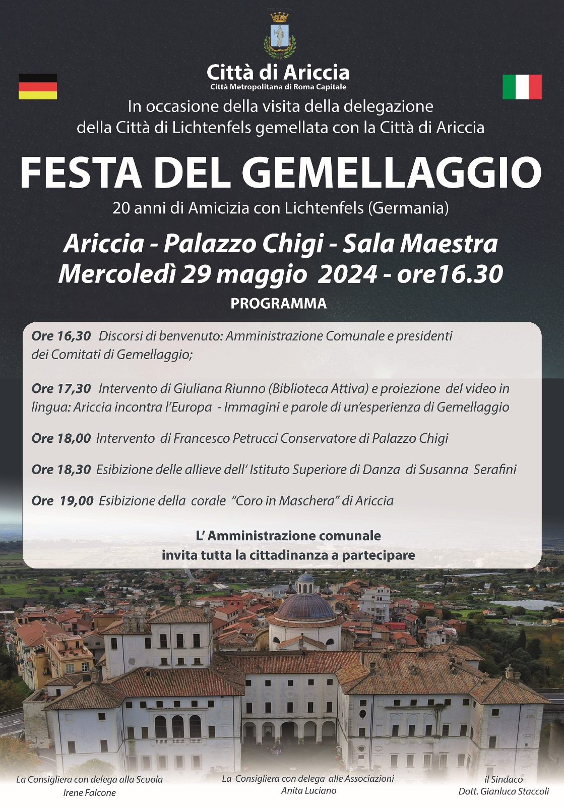 Ariccia celebra il Ventennale del Gemellaggio con la città tedesca di Lichtenfels