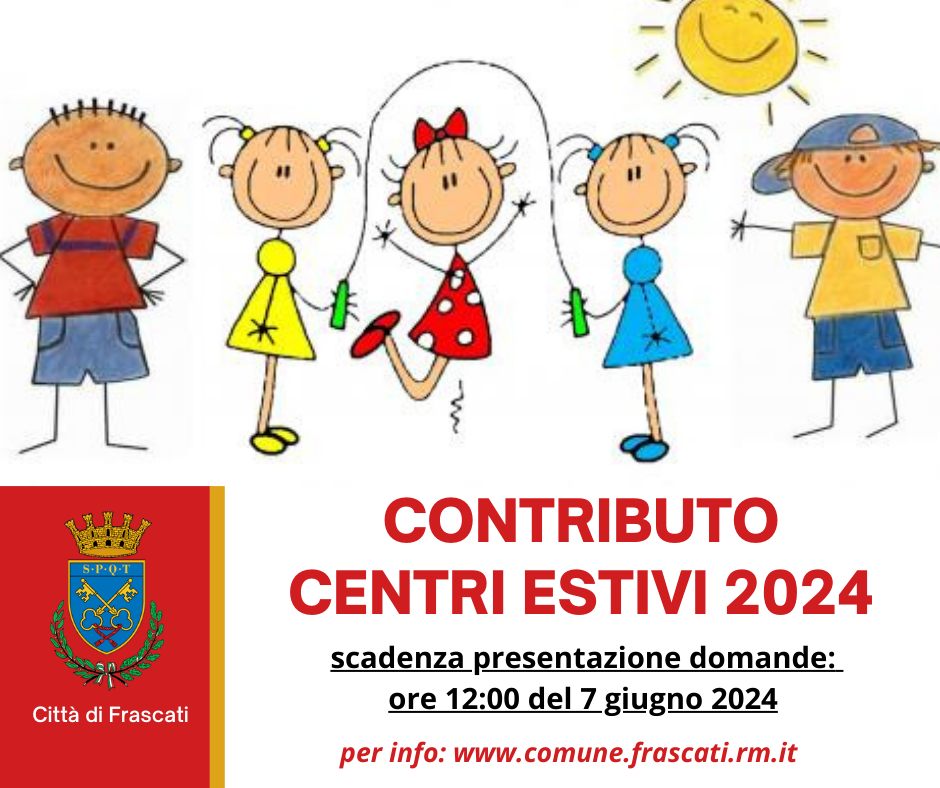 Frascati, contributo centri estivi 2024