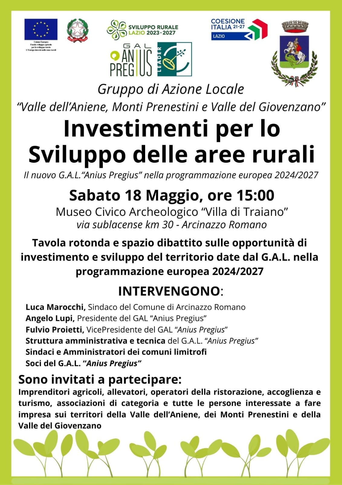 Arcinazzo Romano, due eventi nella villa di Traiano il 18 maggio