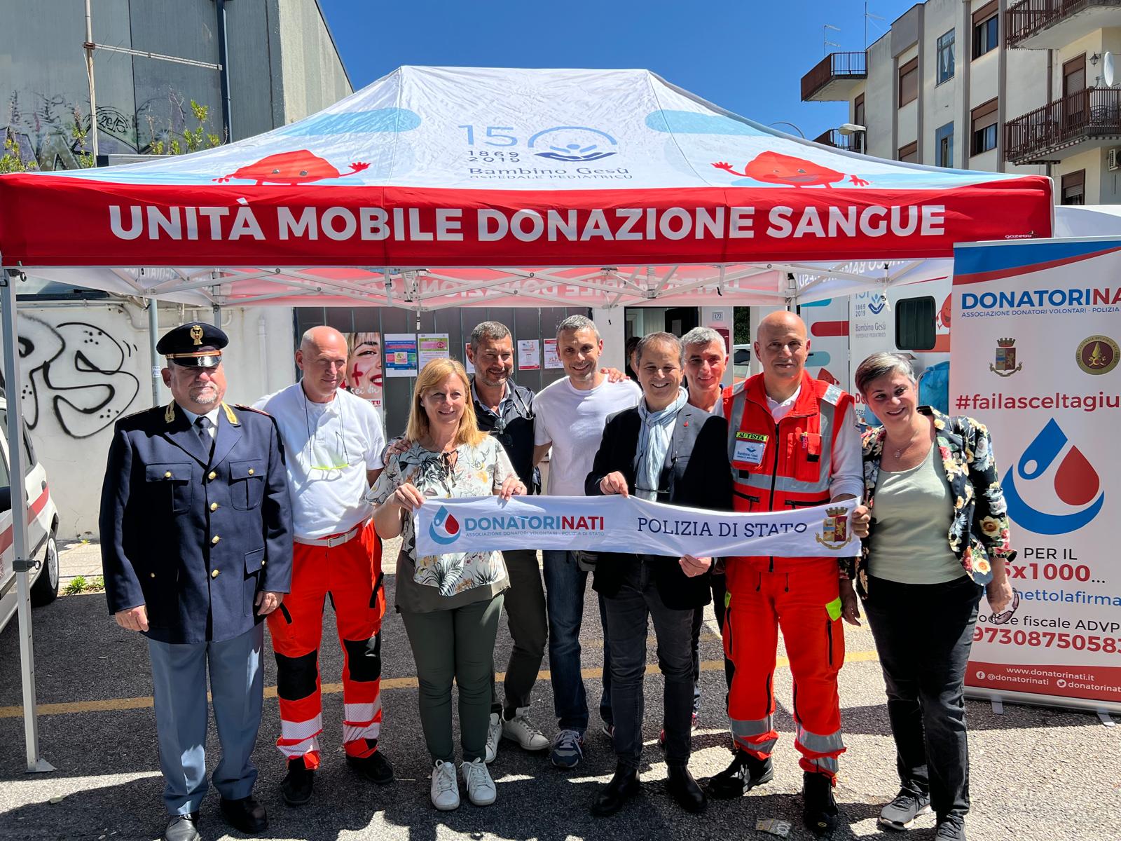 Ciampino, ottima partecipazione alla raccolta del sangue con la Polizia di Stato