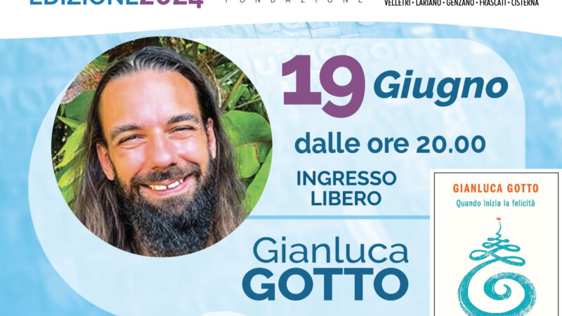 Velletri, Gianluca Gotto alla Rassegna Letteraria Velletri Libris. Appuntamento Mercoledì 19 Giugno