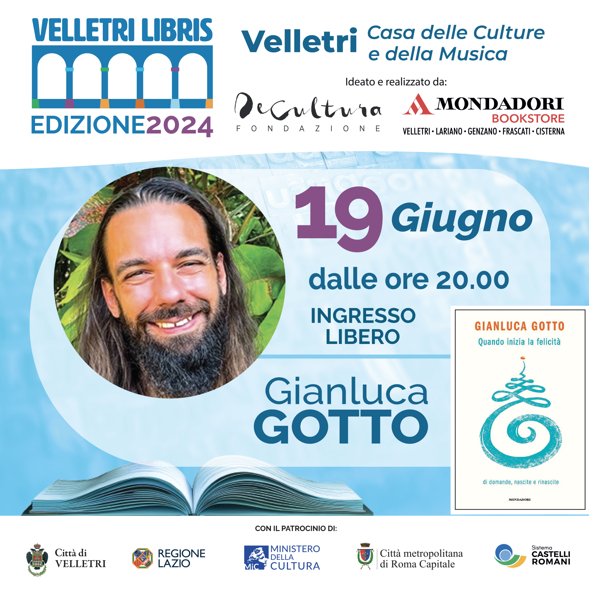 Velletri, Gianluca Gotto alla Rassegna Letteraria Velletri Libris. Appuntamento Mercoledì 19 Giugno