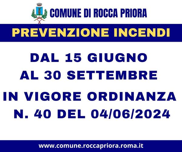 Rocca Priora, prevenzione rischio incendi boschivi: in vigore l’Ordinanza. Tutte le regole da rispettare