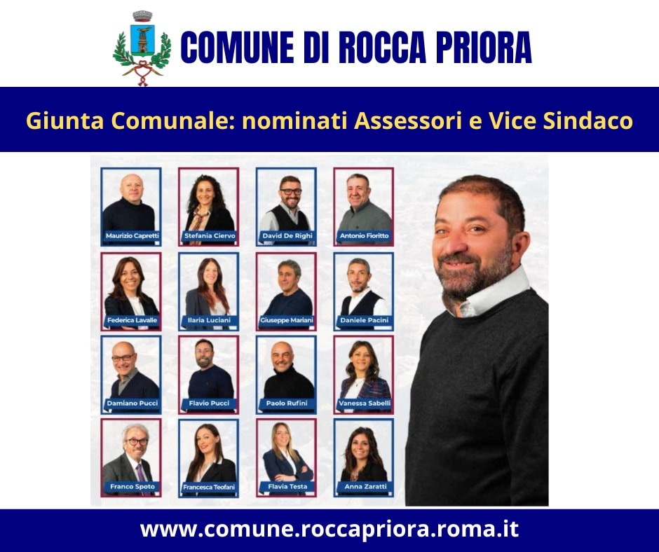 Rocca priora, Giunta Comunale: assegnate le deleghe assessorili e la carica di Vice Sindaco