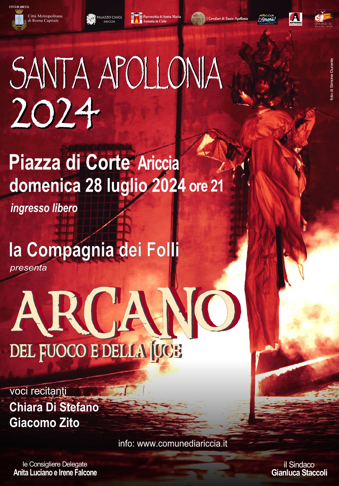 Ariccia, Festa di Santa Apollonia: torna la Compagnia dei Folli con lo spettacolo “Arcano. Del Fuoco e della Luce”