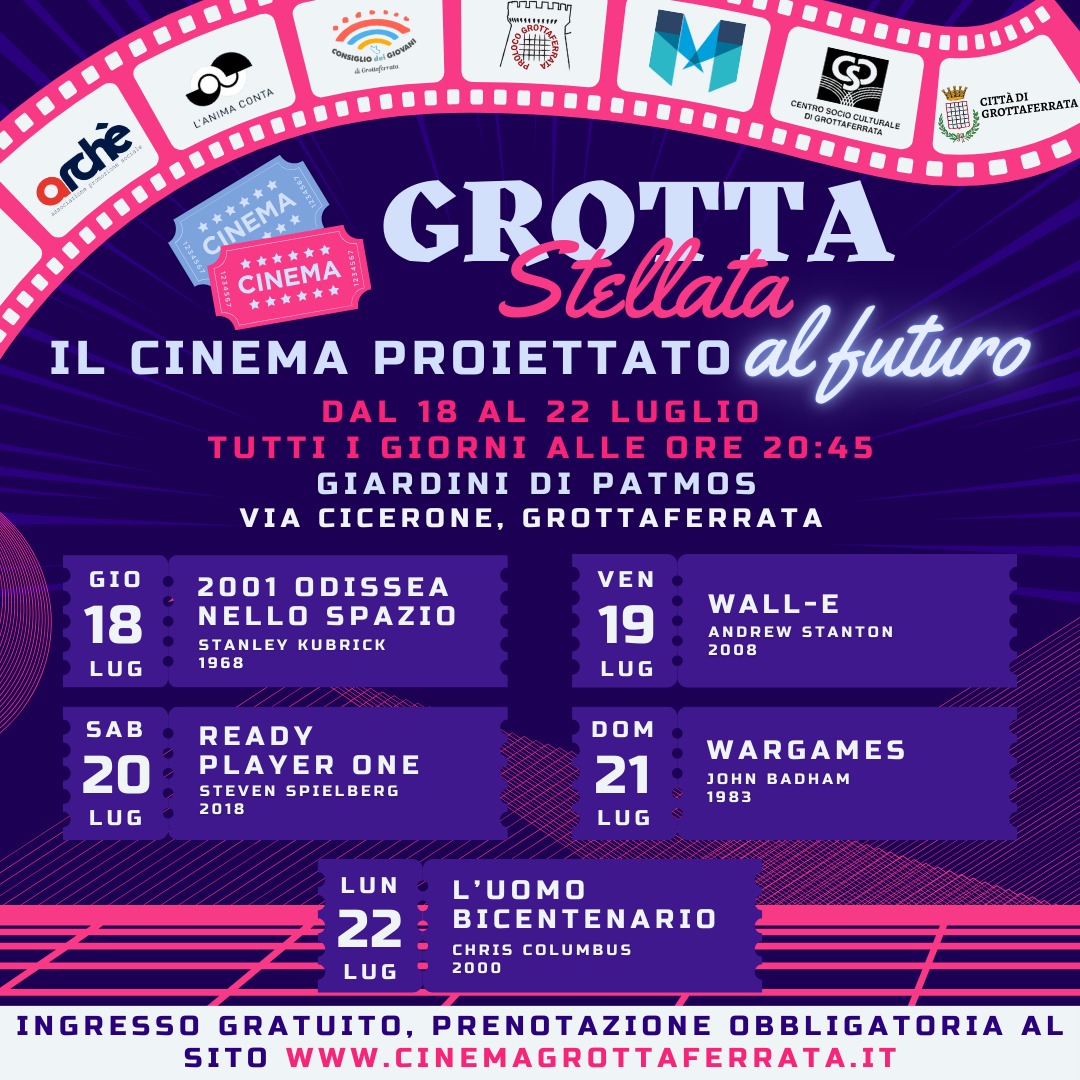 Grottaferrata, evento “Grotta Stellata – Il Cinema Proiettato al Futuro”