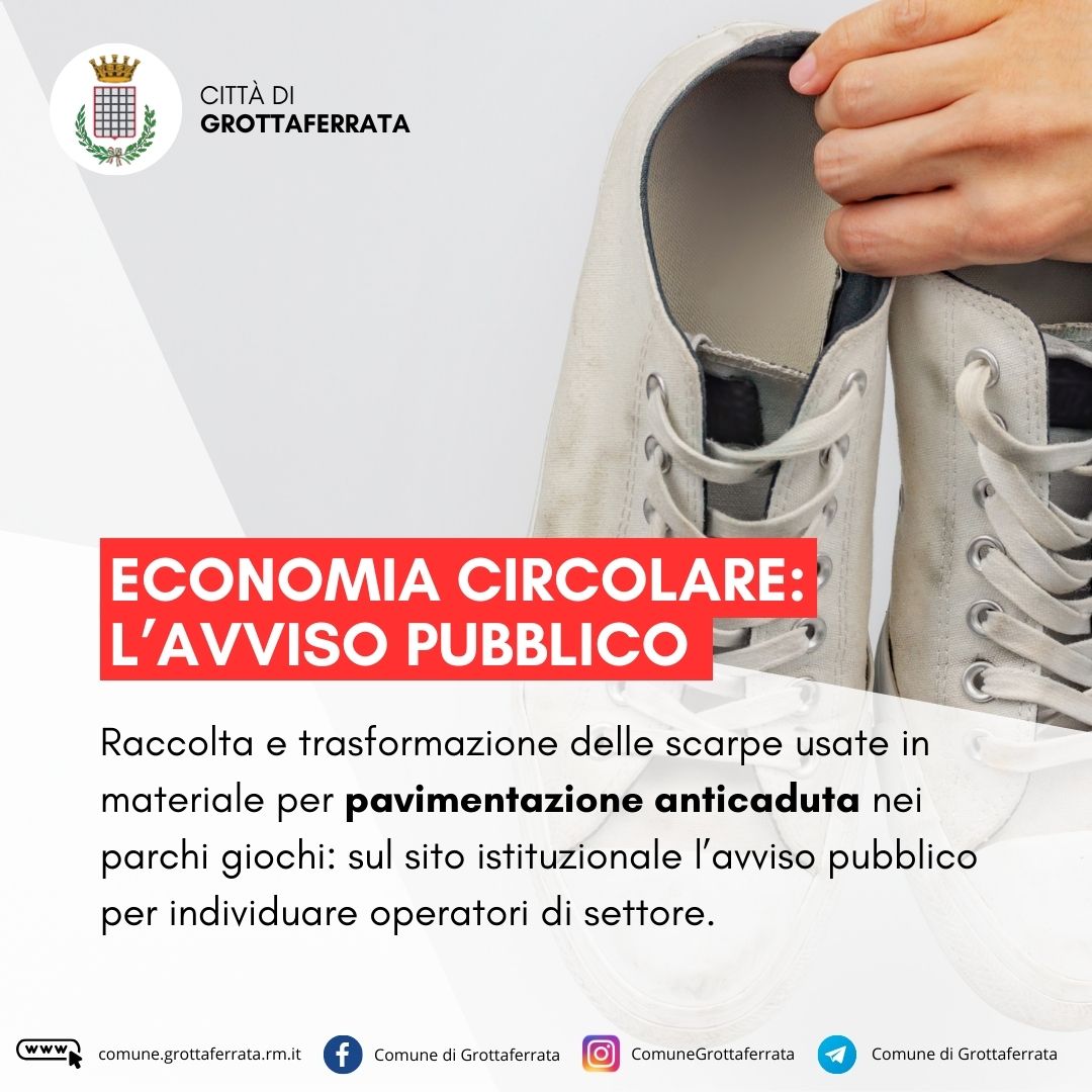 Grottaferrata – Economia circolare, da scarpe da buttare a nuova pavimentazione per i parchi giochi