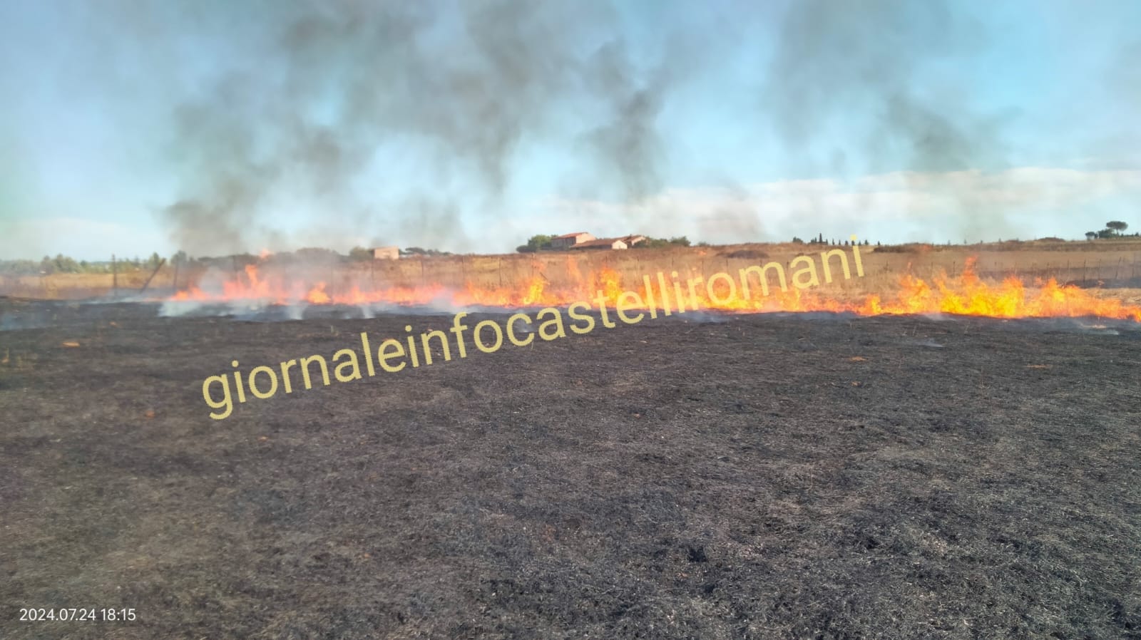 Marino, ancora fiamme in via Falcognana. Al lavoro mezzi aerei e di terra da alcune ore