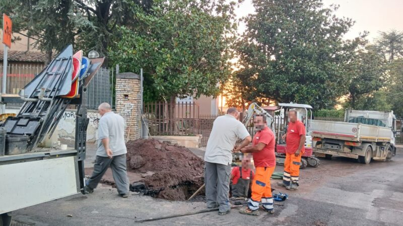 Monte Compatri, intervento urgente acea a Laghetto