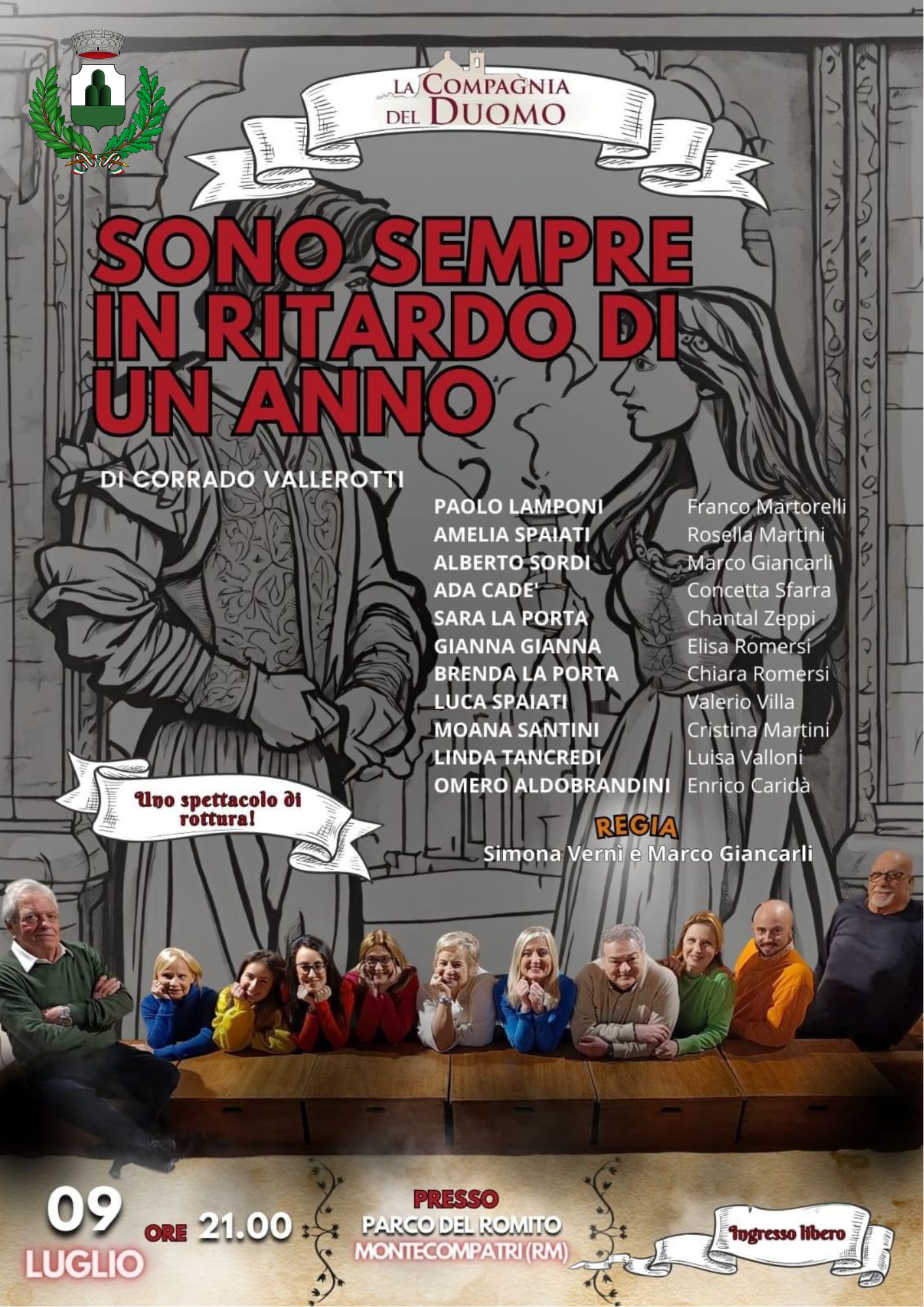 Monte Compatri, 9 luglio inizia la Rassegna dei Castelli Romani di teatro amatoriale: la Compagnia del Duomo all’ex Romito