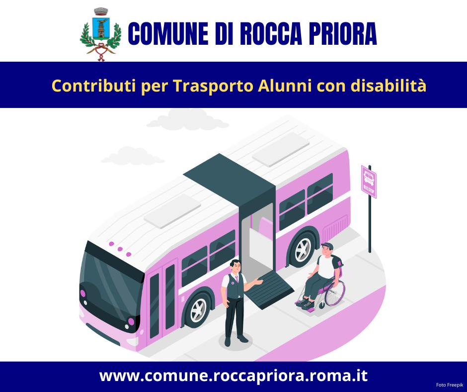 Rocca Priora, avviso pubblico: contributi per il trasporto scolastico degli alunni con disabilità – anno scolastico 2024/2025