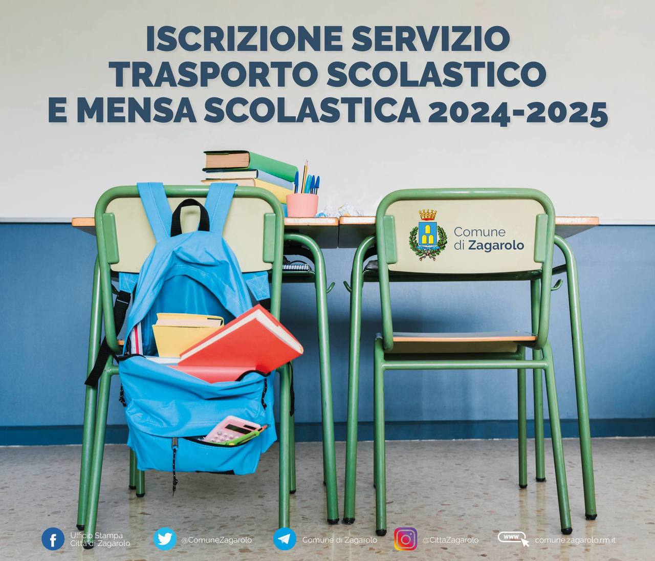 Zagarolo, iscrizione servizio di trasporto scolastico e mensa scolastica – A.S. 2024-2025