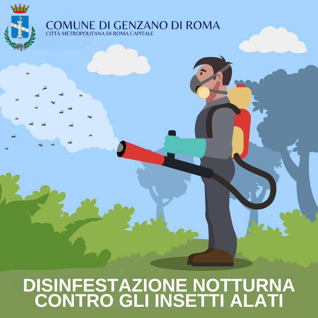 Genzano, disinfestazione notturna del 22 Agosto 2024 contro zanzare e insetti alati. Precauzioni per i cittadini