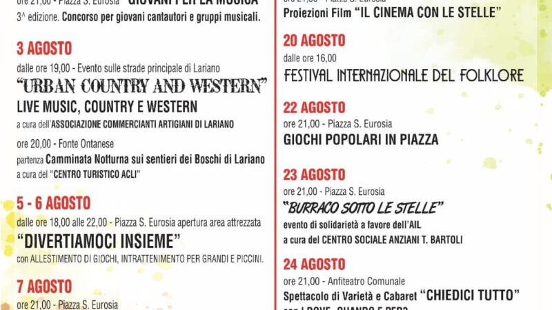 Lariano, arriva oggi il “Norbensis Festival”: Festival internazionale del Folklore