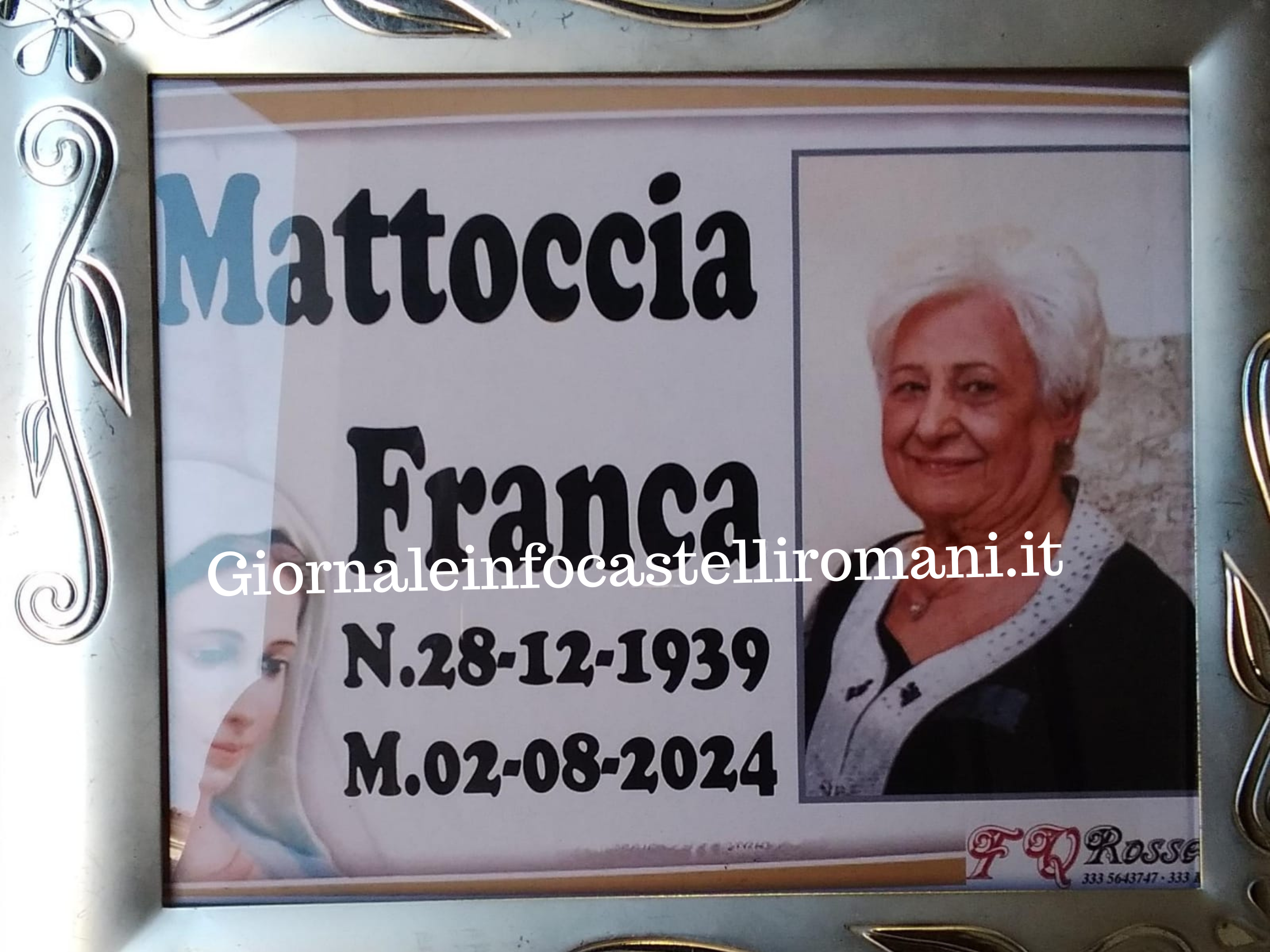 Genzano in lutto: è deceduta ieri a 85 anni la signora Franca Mattoccia, proprietaria della trattoria Le Carceri