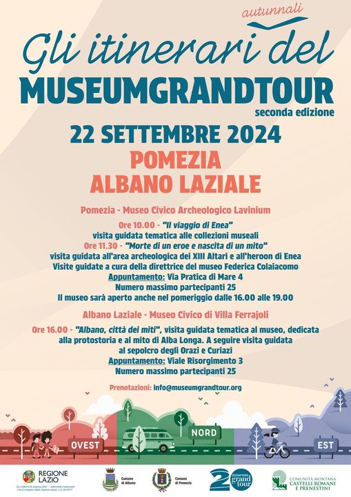 Albano e Pomezia, gli ‘Itinerari d’autunno’ del Museum Grand Tour