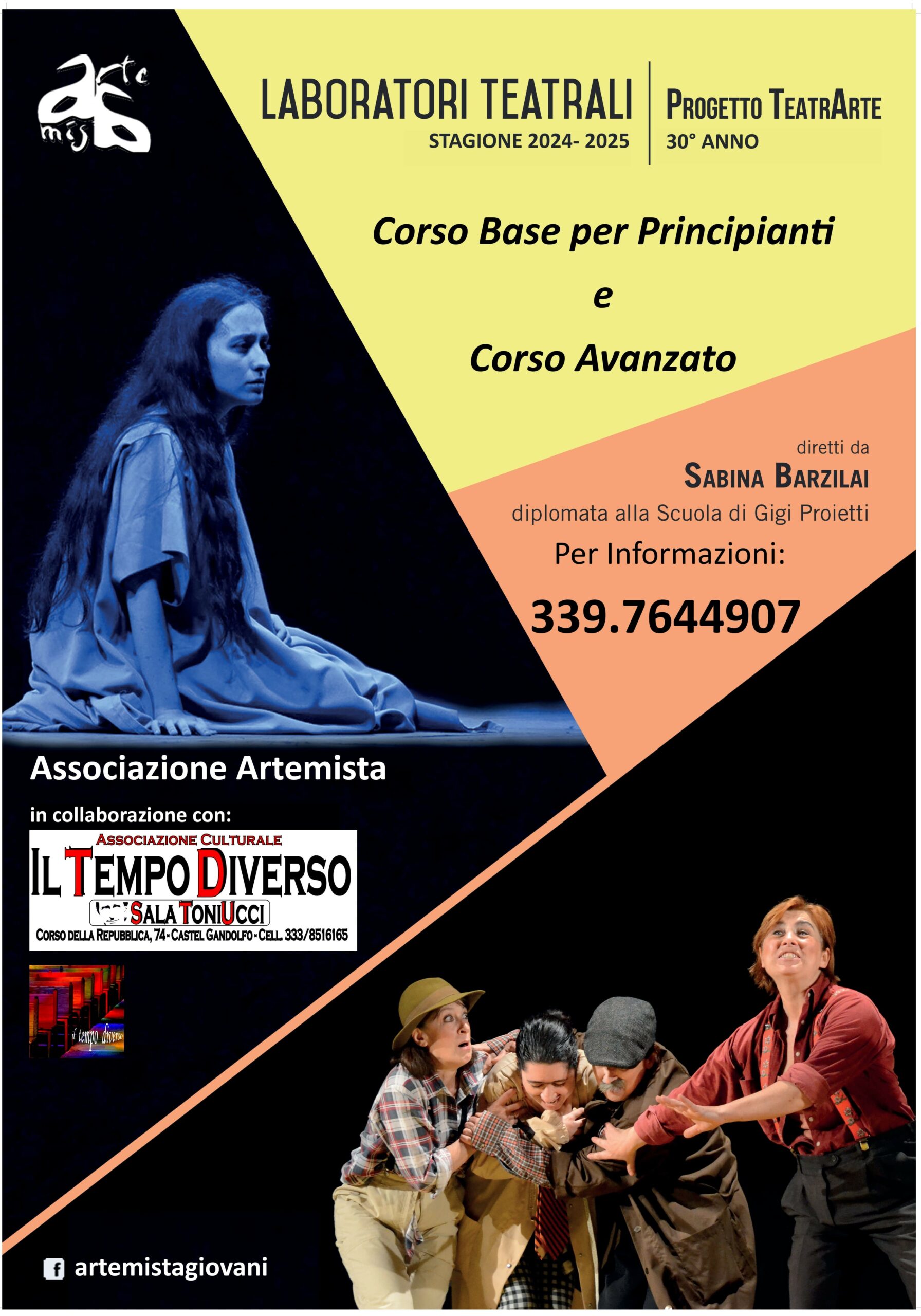 Castel Gandolfo, partono i LABORATORI “TEATRARTE” STAGIONE 2024-2025 al teatro Sala Toni Ucci