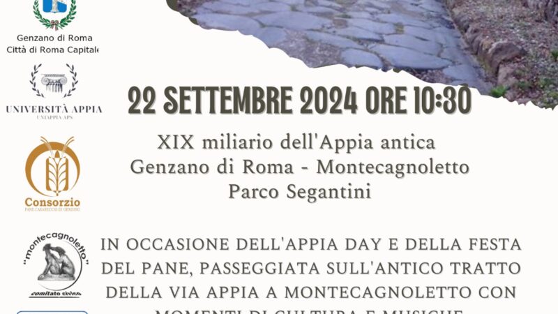 Genzano, 22 Settembre 2024: la riscoperta della nostra storia attraverso l’Appia Antica e la 36ª Festa del Pane Casareccio IGP