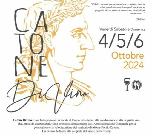 Monte Porzio Catone, annunciate le date della quinta edizione “Catone DiVino”: unevento cittadino tra vino, cultura e spettacolo